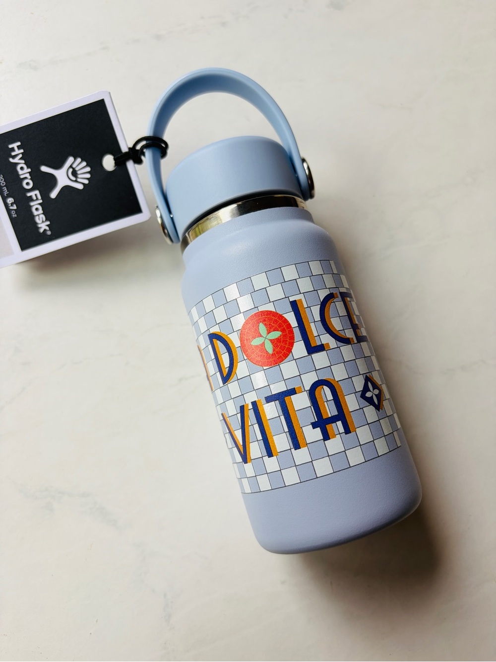 NWT Hydro Flask x Anthropologie 200 ML Water Bottle 'La Dolce Vita' Mosaic - Picture 5 of 7